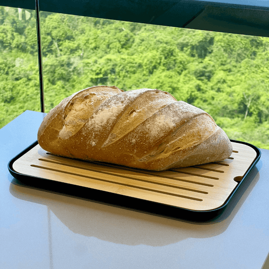 Crumb board Lume Plastic and bamboo Black 33cm