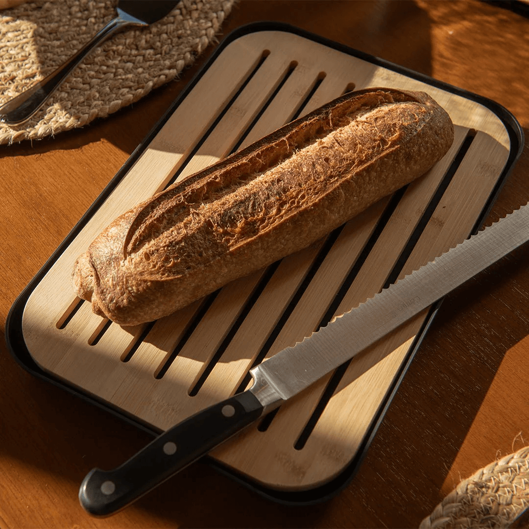 Crumb board Lume Plastic and bamboo Black 33cm