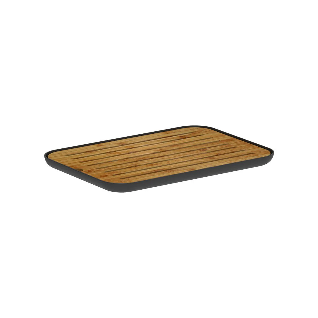 Crumb board Lume Plastic and bamboo Black 33cm