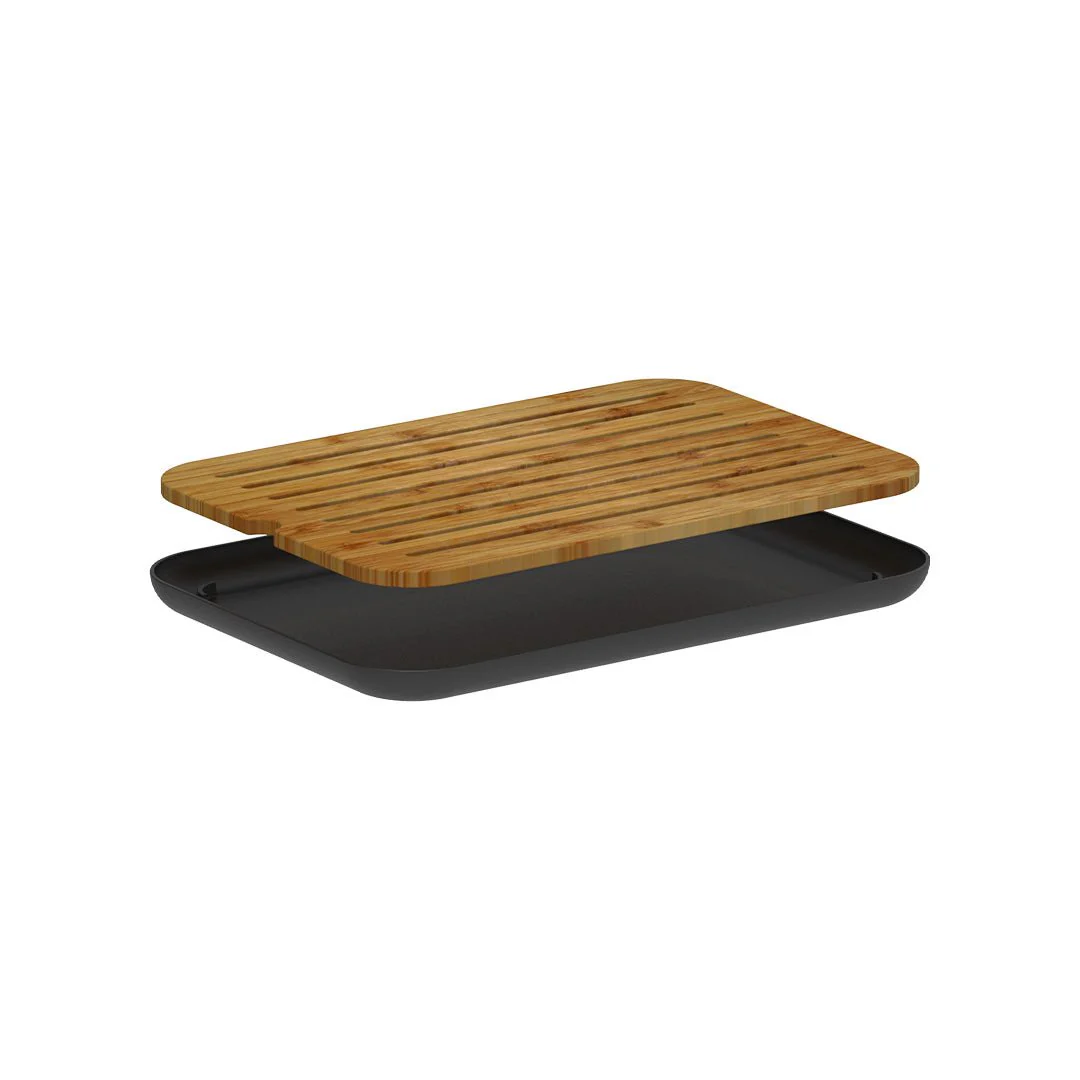 Crumb board Lume Plastic and bamboo Black 33cm