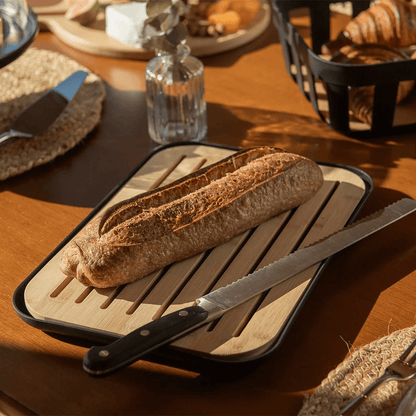 Crumb board Lume Plastic and bamboo Black 33cm