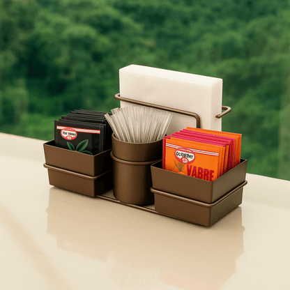 Sachet organizer Stirrer and Napkin Brown Coffee