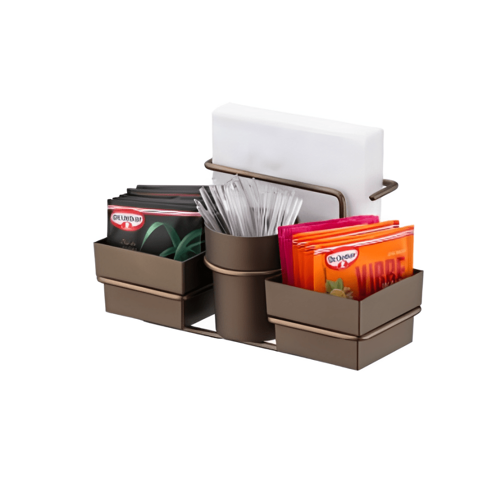 Sachet organizer Stirrer and Napkin Brown Coffee