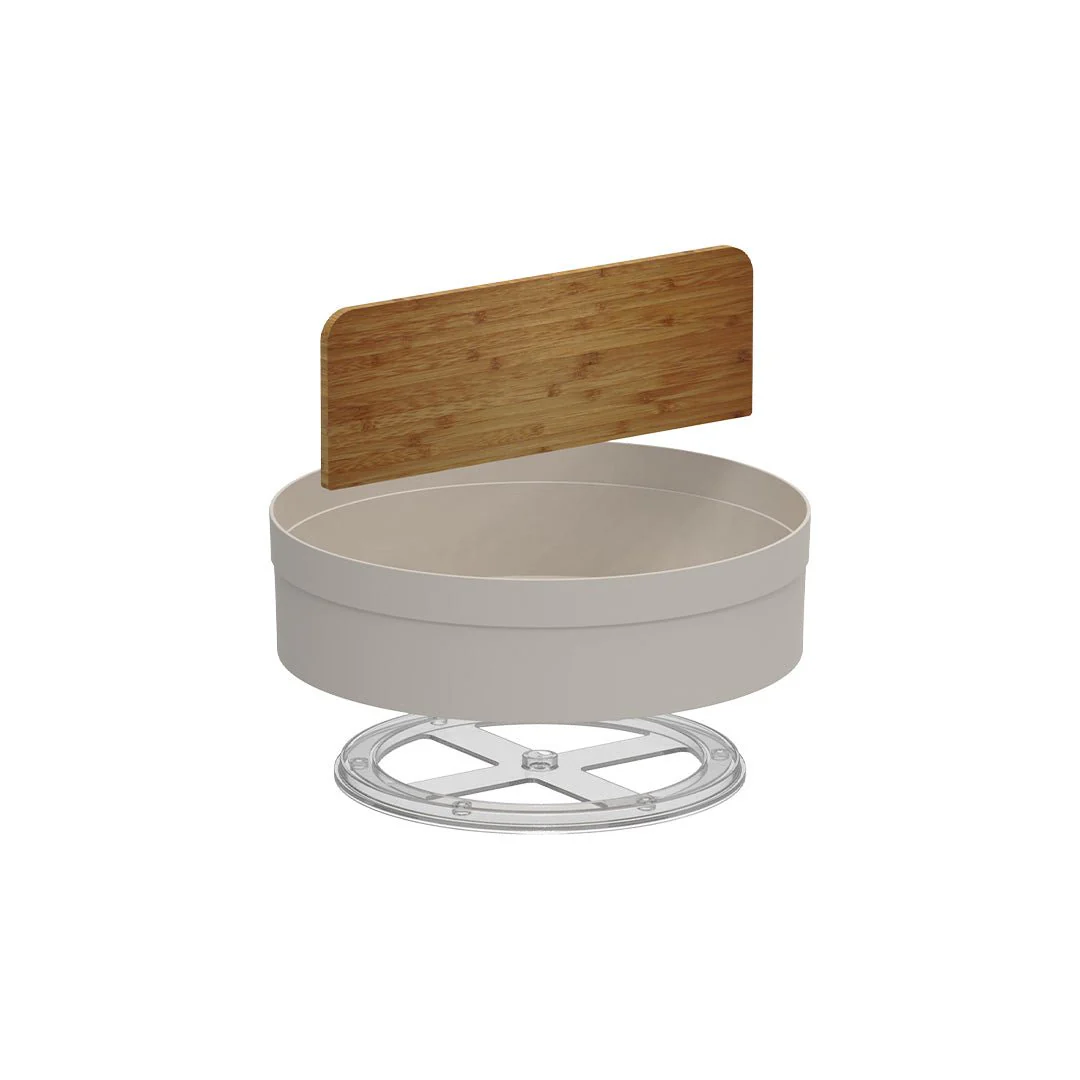 Rotating organizer Lume with Divisória of Bamboo Beige 25,5cm