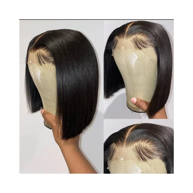 Lace wig de cabelo natural corte reto