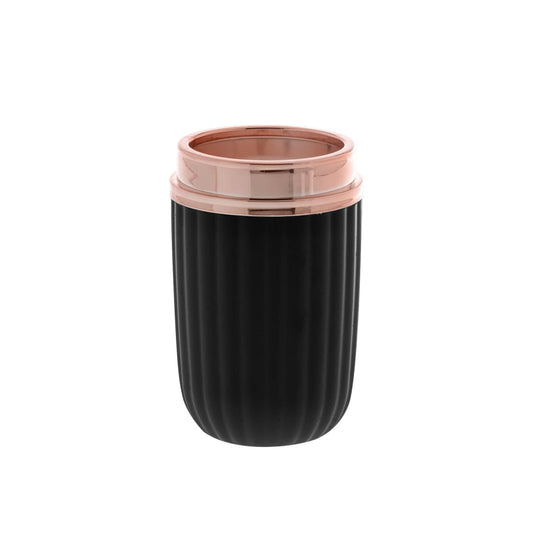 Toothbrush holder Round Canelatta line Black and Rose gold
