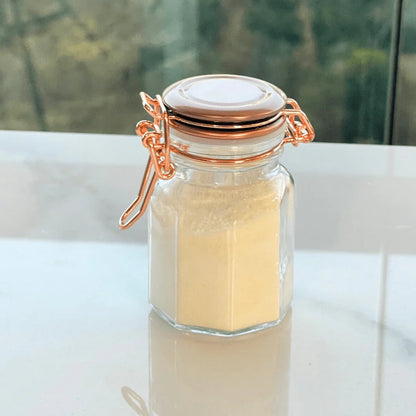 Kit 6 Spice rack Herméticos of Glass and Metal Rose gold