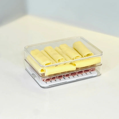 Kit 3 Double cold cuts container Clear Natural