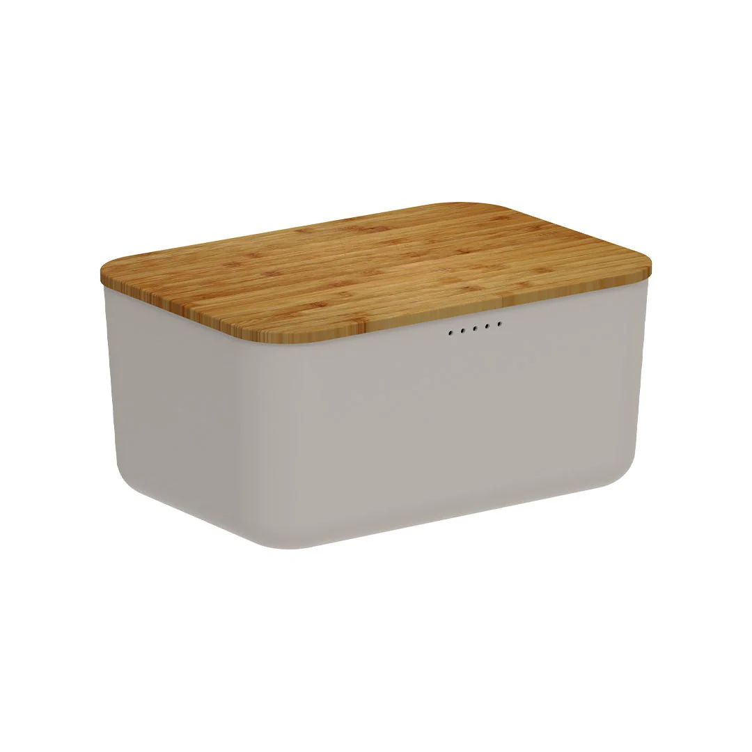 Bread box Lume Beige with lid of Bamboo 9,5L
