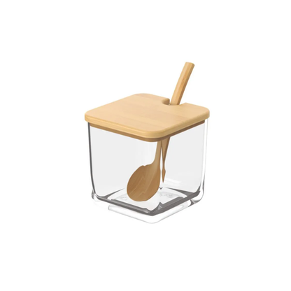 Sugar bowl Container Condiment holder with spoon Bamboo Brisa