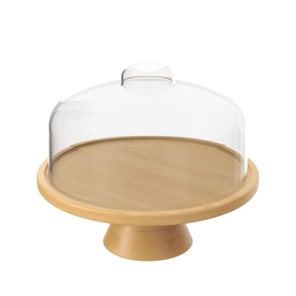 Cake stand in bamboo Pedestal with lid of Plastic Brisa 26,5cm