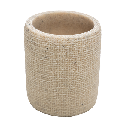 Toothbrush holder in polyresin Linen Beige 9cm