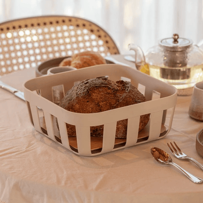 Bread basket Lume Plastic and bamboo Beige 24cm