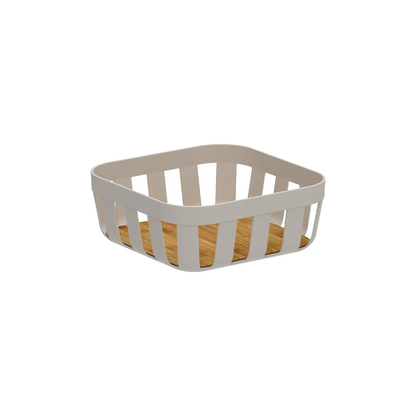 Bread basket Lume Plastic and bamboo Beige 24cm