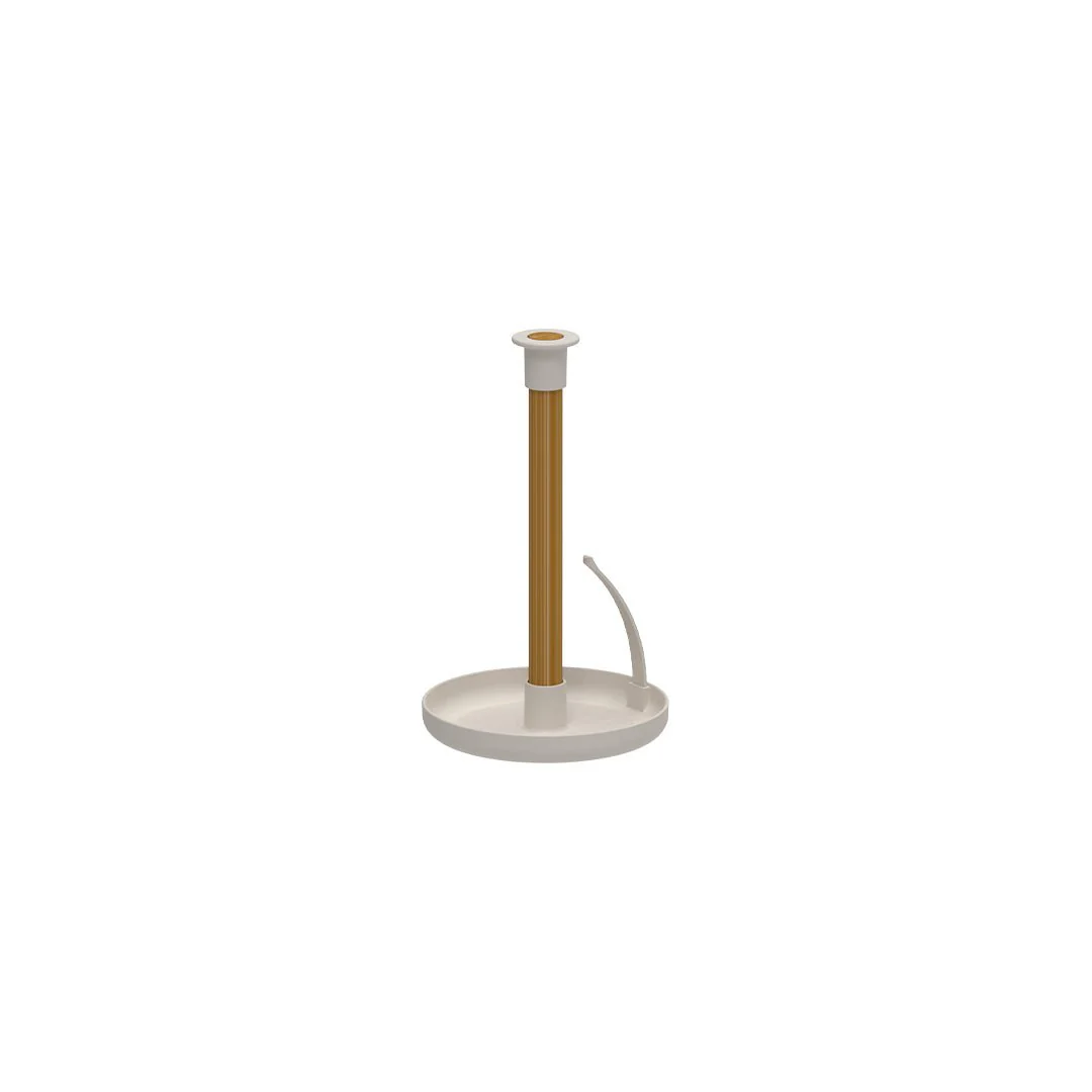 Paper towel holder Lume Plastic and bamboo Beige 24cm