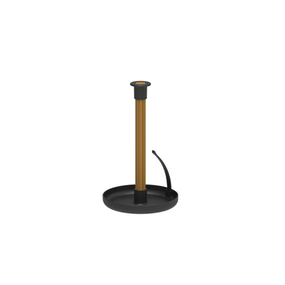 Paper towel holder Lume Plastic and bamboo Black 24cm