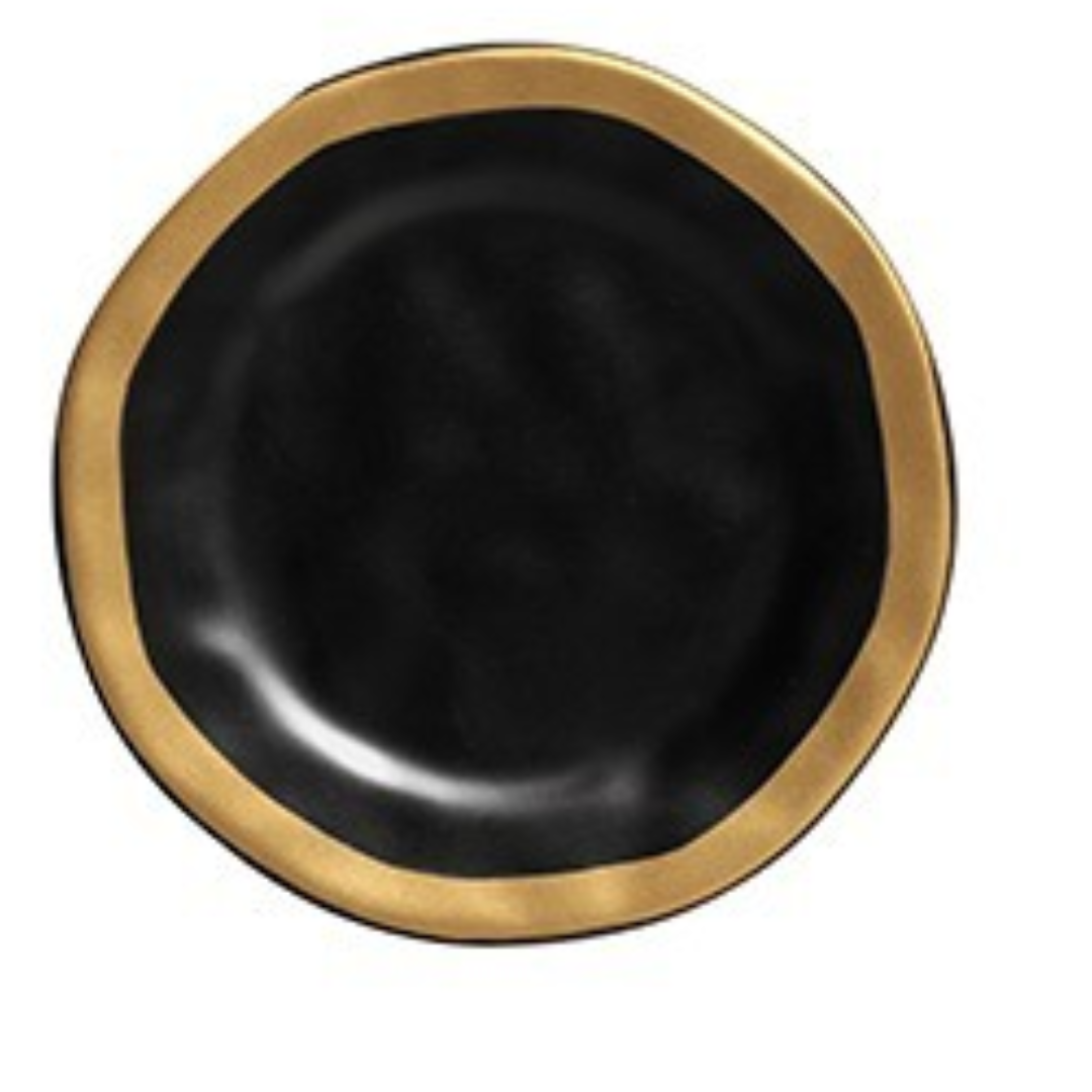 Dessert plate with Filete Amassada Matte black 20cm
