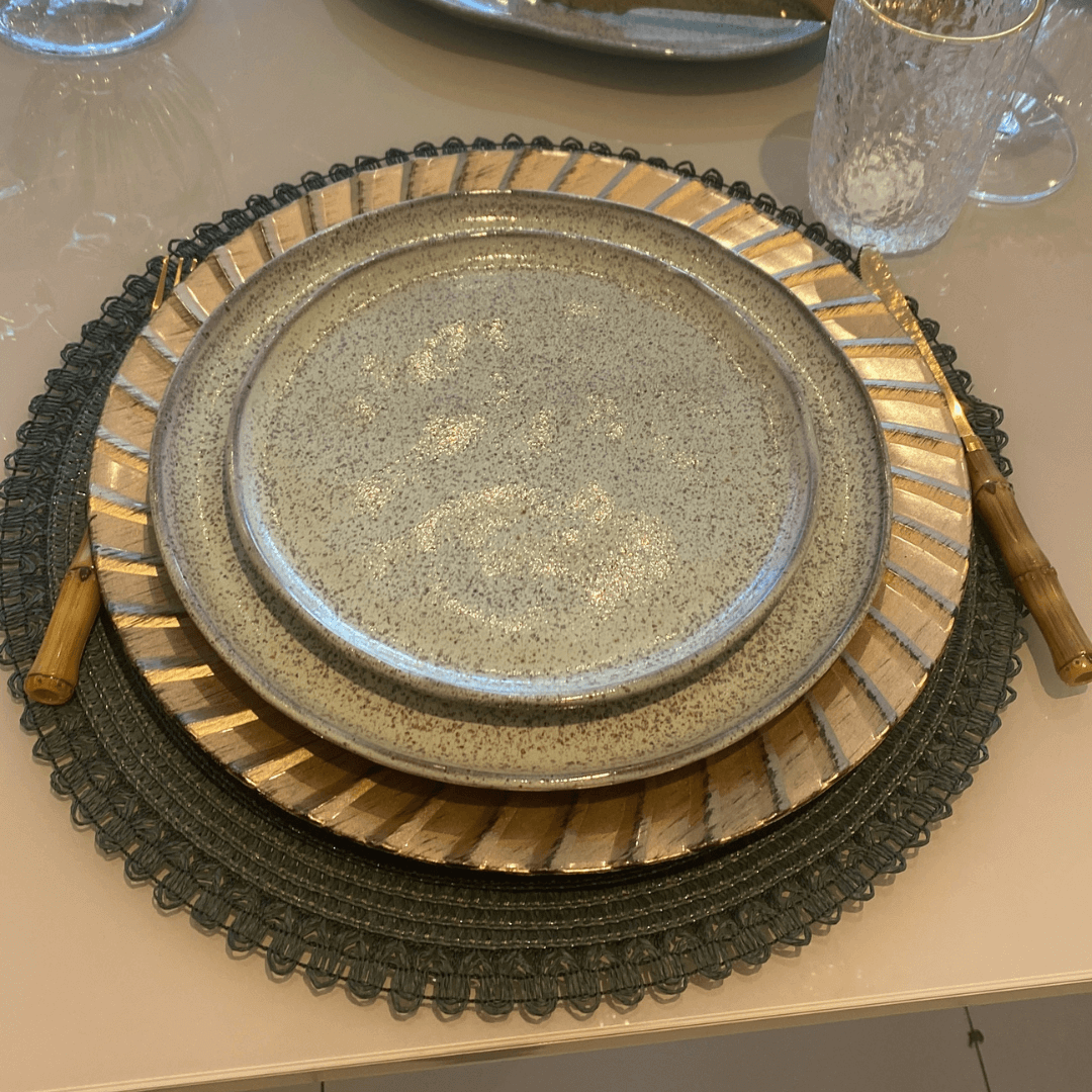 Individual round placemat Vernon Forest green 38cm