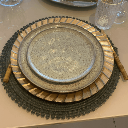 Individual round placemat Vernon Forest green 38cm