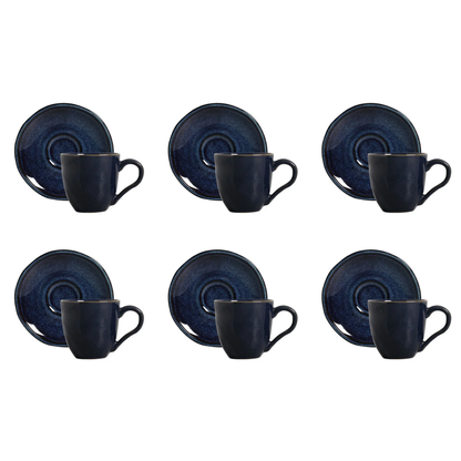 Set of 6 cups of Tea with saucer Daily Happy of Ceramic