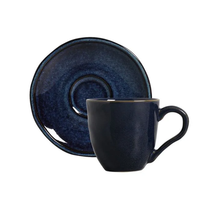 Set of 6 cups of Tea with saucer Daily Happy of Ceramic