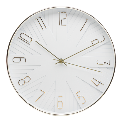 Wall clock Plastic Modern White 30,5cm