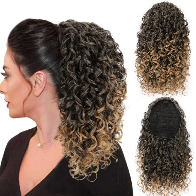 Coque puff cacheado orgânico com ajuste por elástico
