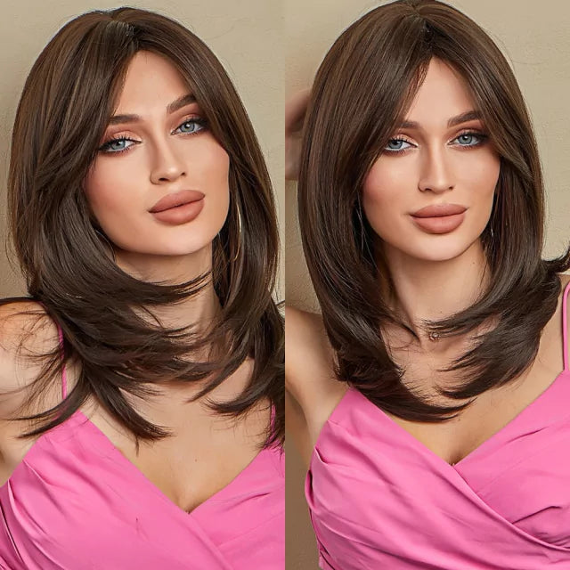 Peruca wig tamanho médio orgânica fibra premium