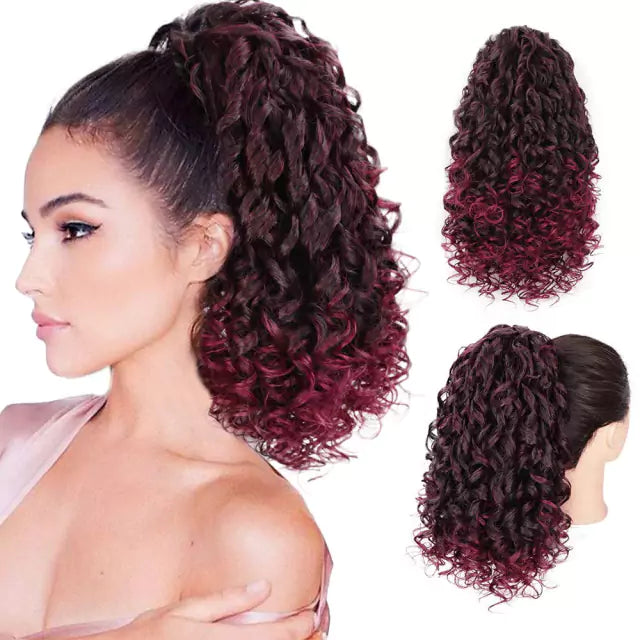 Coque puff cacheado orgânico com ajuste por elástico
