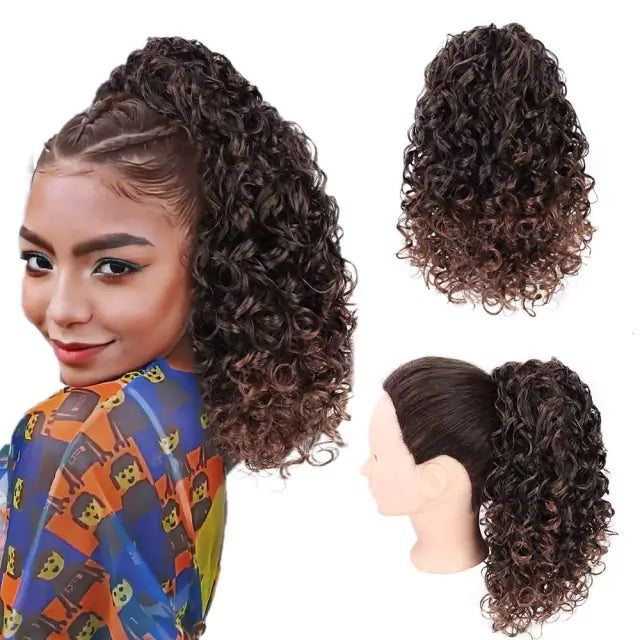 Coque puff cacheado orgânico com ajuste por elástico