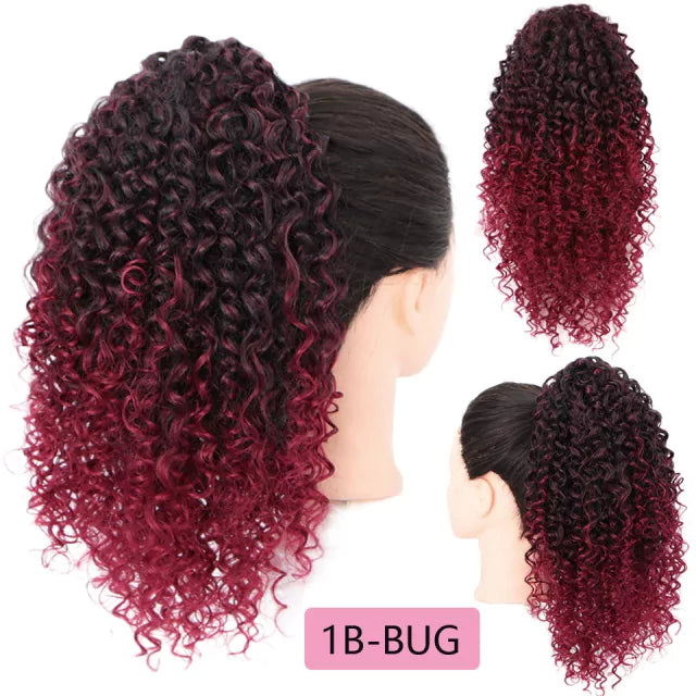Coque puff cacheado orgânico com ajuste por elástico