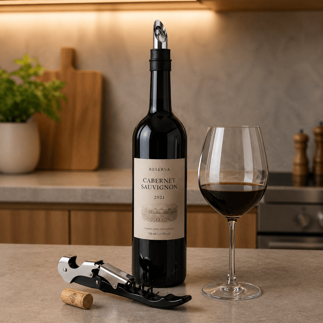 Corkscrew set and Pour spout Stainless steel 2 Pieces