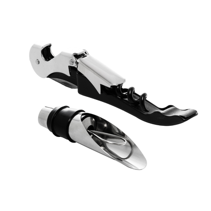Corkscrew set and Pour spout Stainless steel 2 Pieces