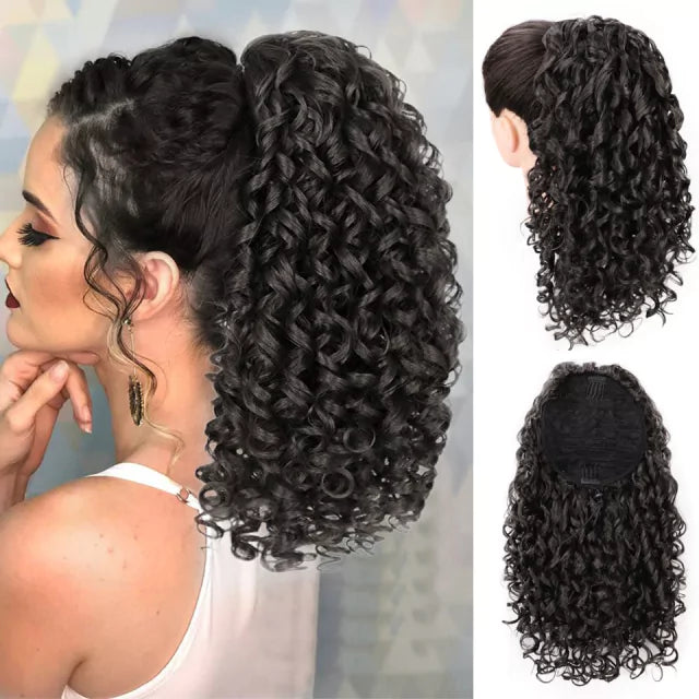 Coque puff cacheado orgânico com ajuste por elástico