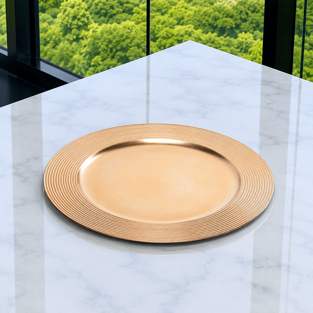 Charger plate Round Plastic Gold 33cm