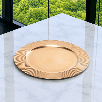 Charger plate Round Plastic Gold 33cm