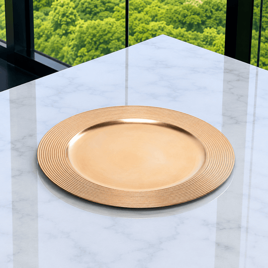 Charger plate Round Plastic Gold 33cm