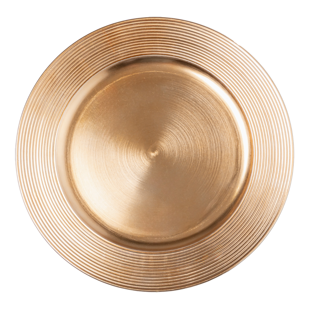Charger plate Round Plastic Gold 33cm