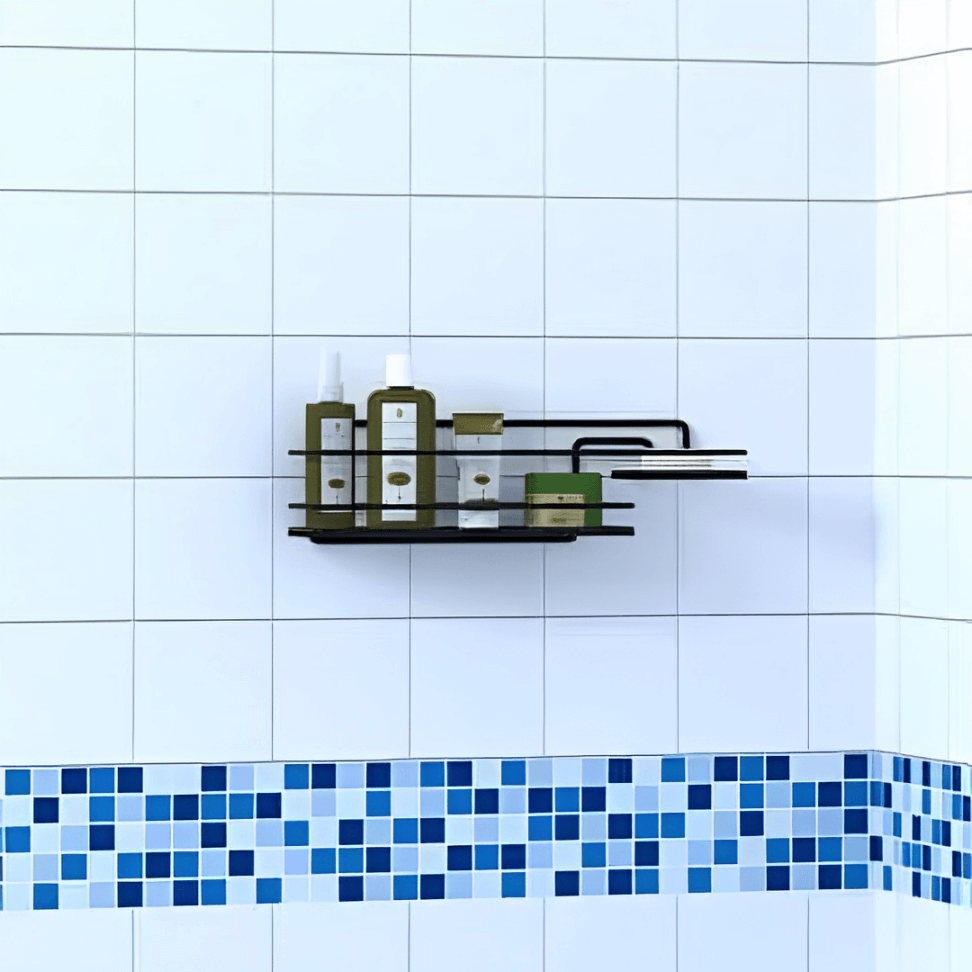 Shampoo holder with soap dish Screw mount Boa Dica Black