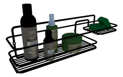 Shampoo holder with soap dish Screw mount Boa Dica Black