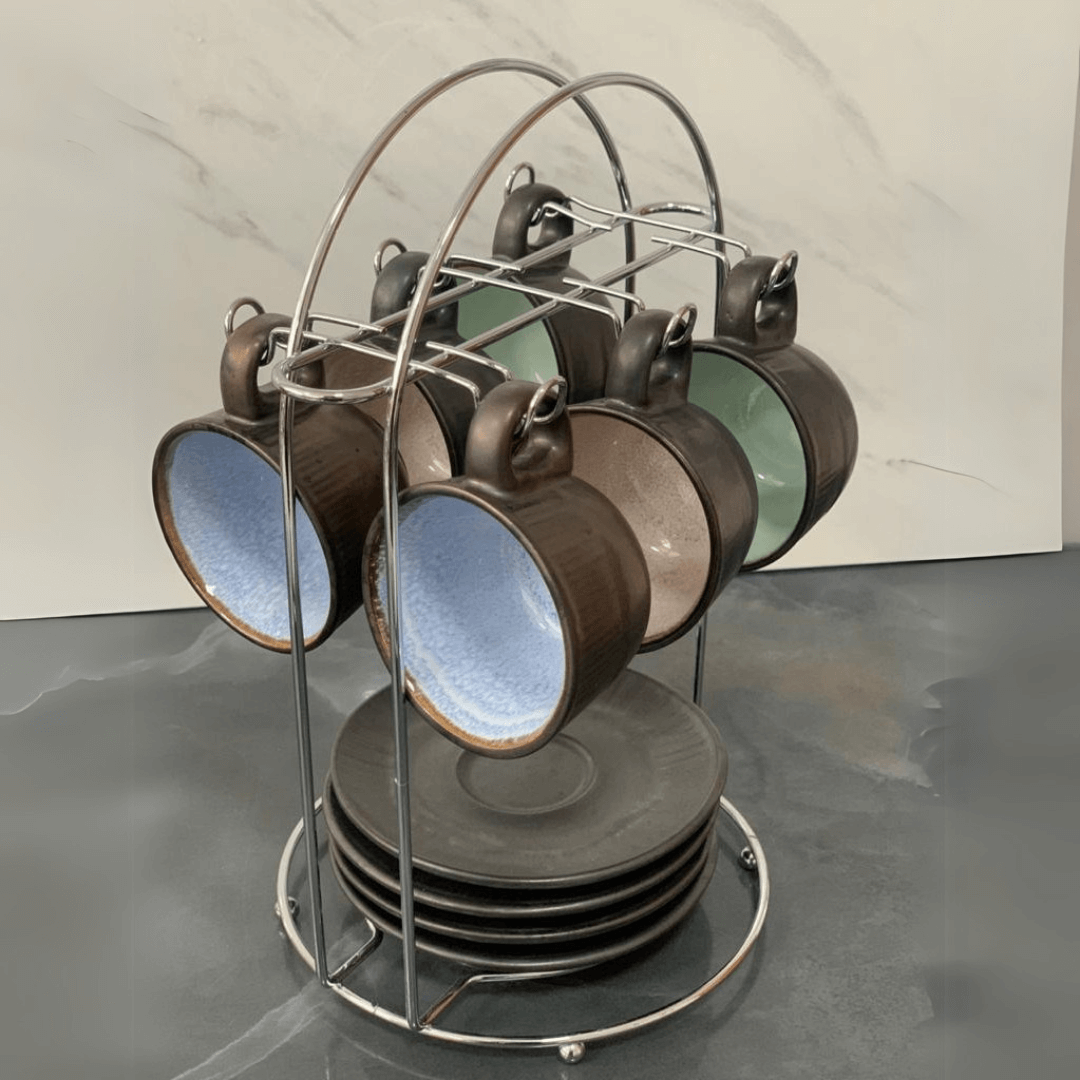 Coffee cup stand Art Cook Chrome plated steel