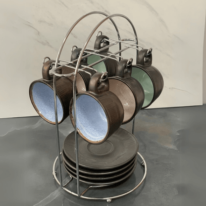 Coffee cup stand Art Cook Chrome plated steel