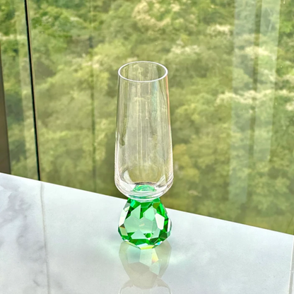 Champagne glass with base Diamond Green 250ml