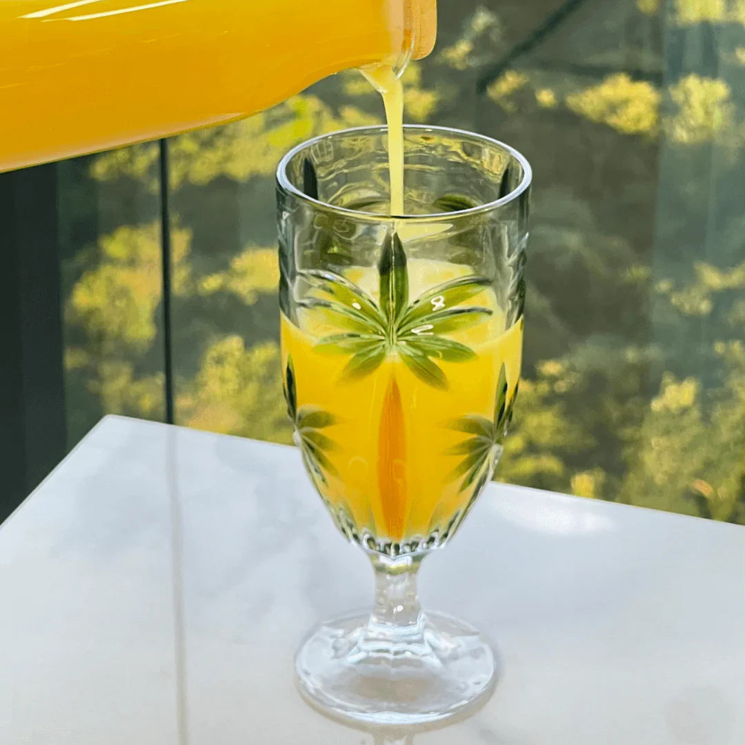 Kit 6 Wine glasses of Crystal Palm Tree Tropical 450ml
