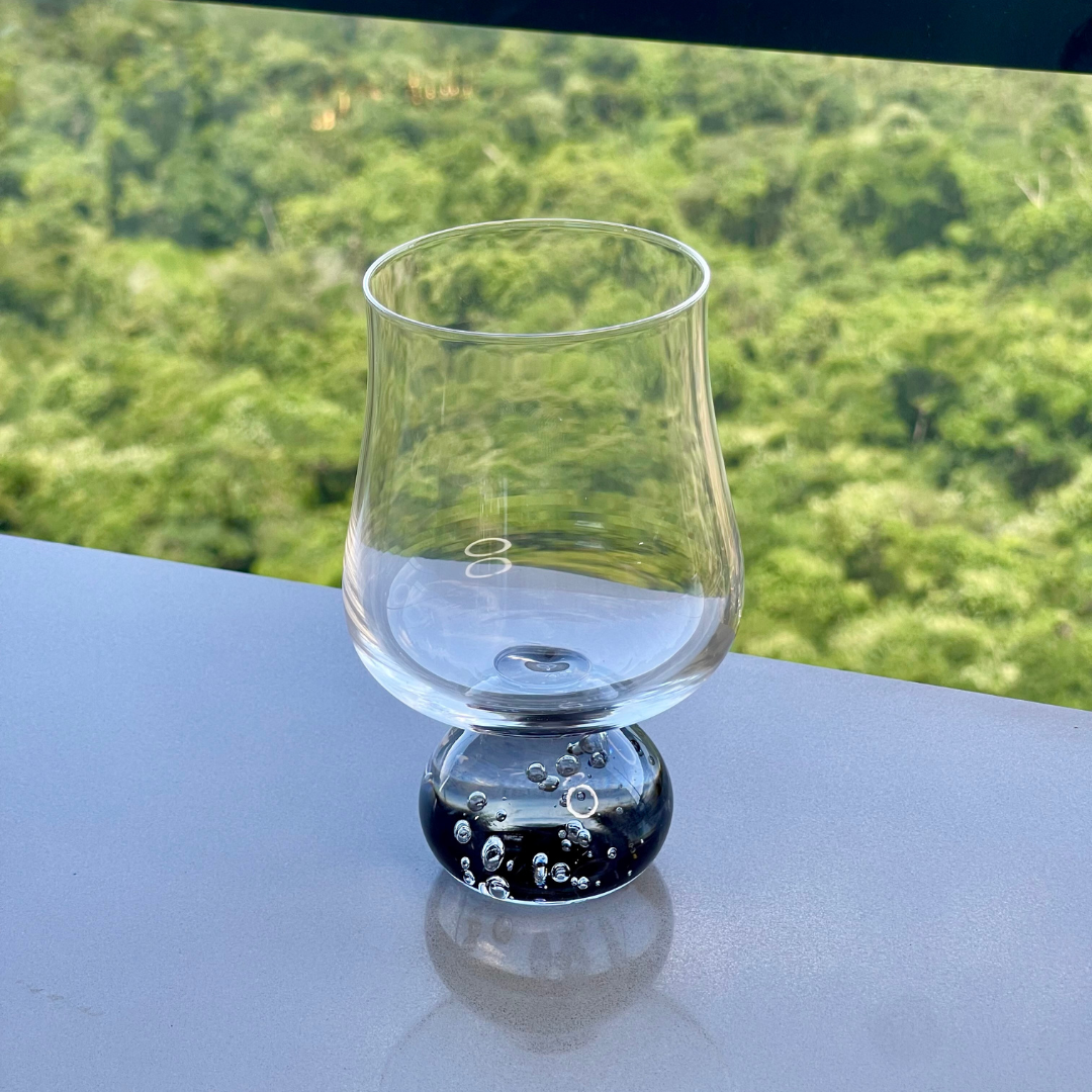 Set of 6 wine glasses of Glass Sphere base Smoke 440ml