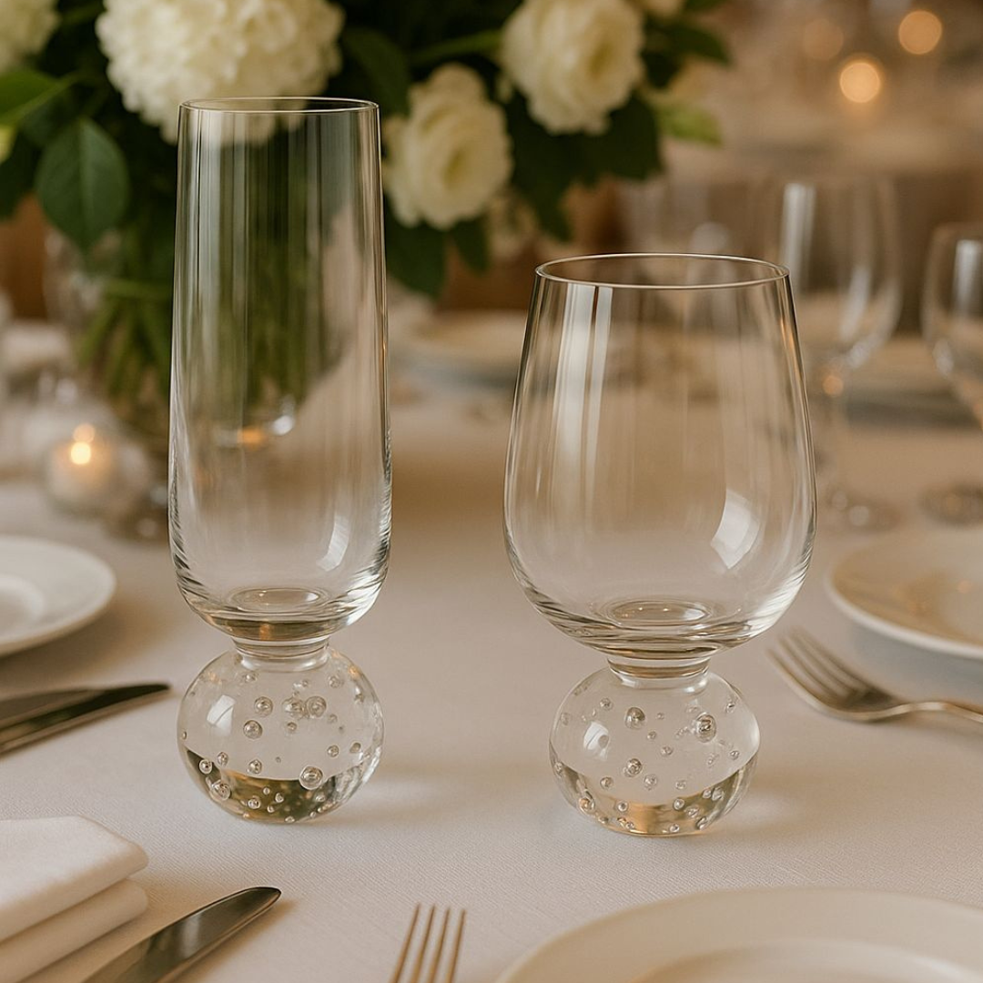 Stemless wine glass for champagne Glass with base Sphere Clear 250ml
