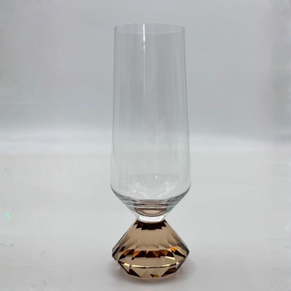 Stemless wine glass of Glass for champagne with base Diamond Amber 250ml
