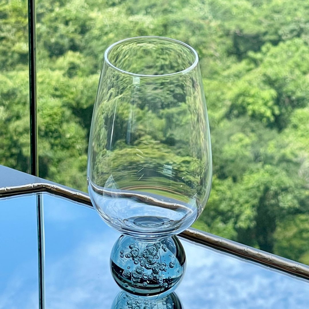 Set of 6 wine glasses Sphere base Smoke and Clear 550ml