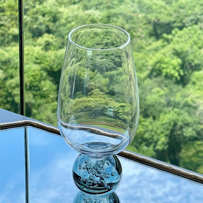 Set of 6 wine glasses Sphere base Smoke and Clear 550ml
