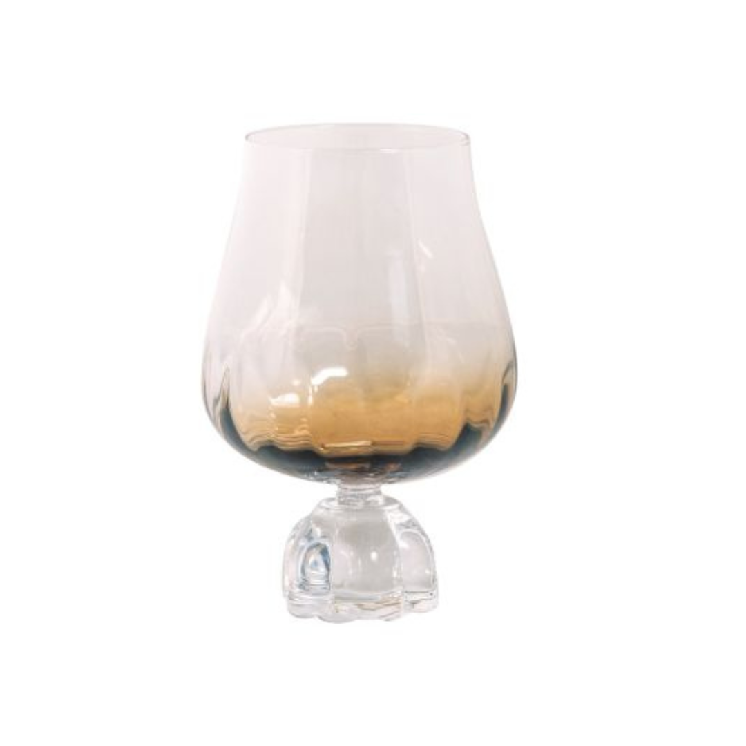 Stemless wine glass for wine Glass with base Diamond White 600ml